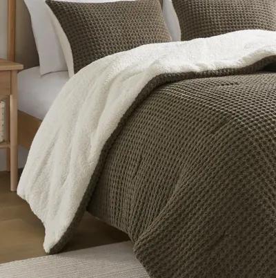 Waffle Knit Chenille Comforter Set