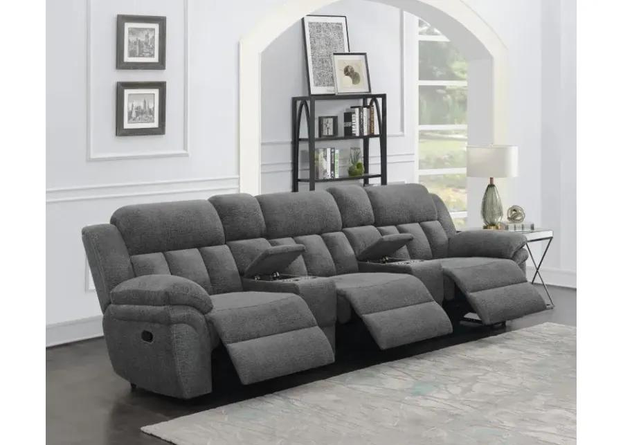 Bahrain 5-piece Upholstered Home Theater Seating Charcoal