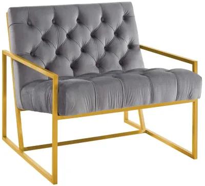 Bequest Gold Stainless Steel Performance Velvet Accent Chair