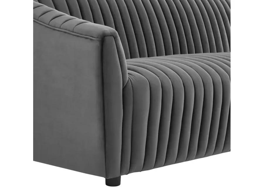 Announce Performance Velvet Channel Tufted Loveseat