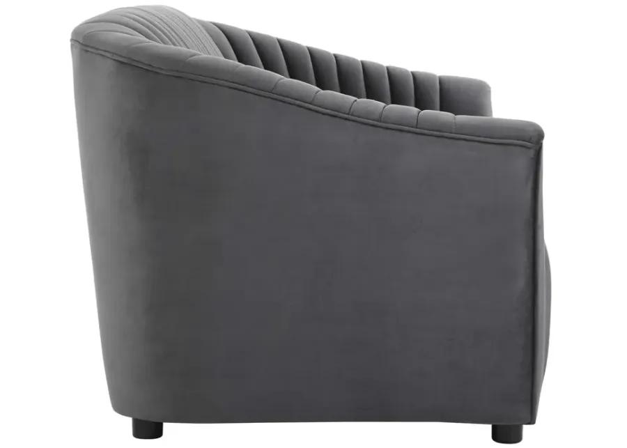 Announce Performance Velvet Channel Tufted Loveseat