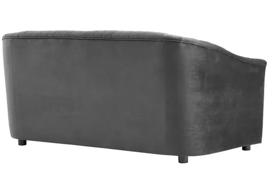 Announce Performance Velvet Channel Tufted Loveseat