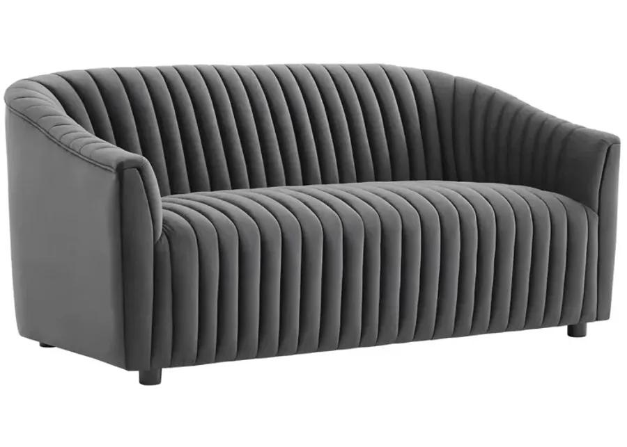 Announce Performance Velvet Channel Tufted Loveseat