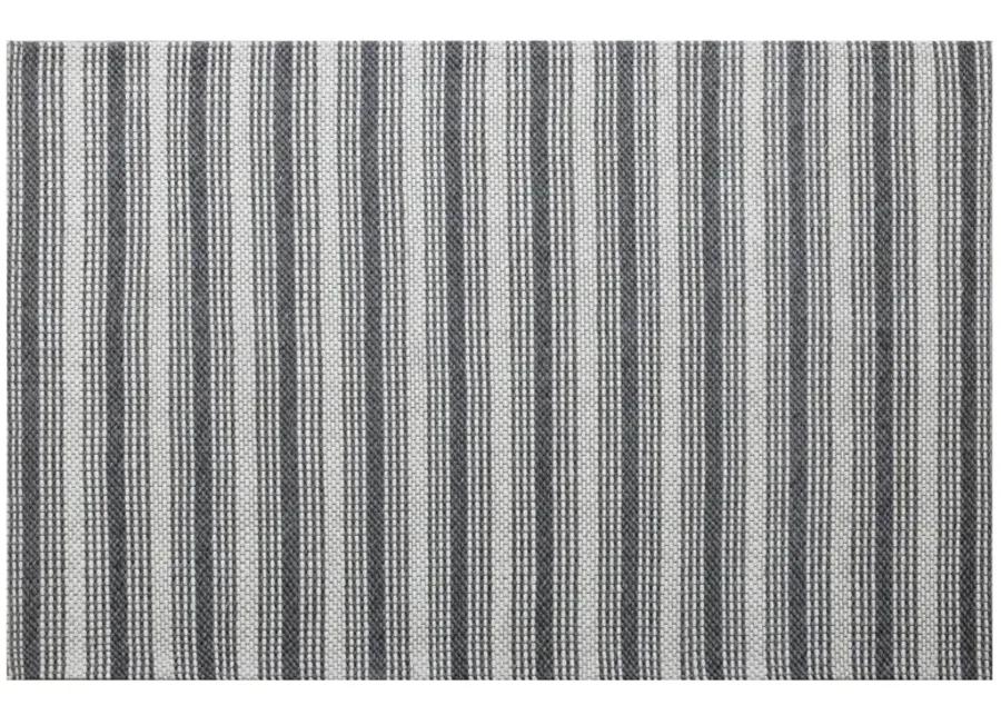 Bigen Dan Dark Gray/Ivory Transitional Striped Organic Wool Indoor Area Rug, 9' x 12'