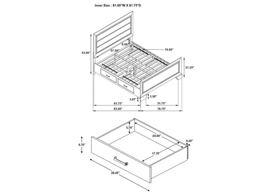 Kauffman Queen Storage Bed Washed Taupe