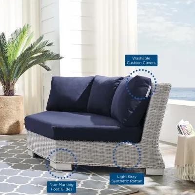 Conway Sunbrella® Outdoor Patio Wicker Rattan Round Corner Chair