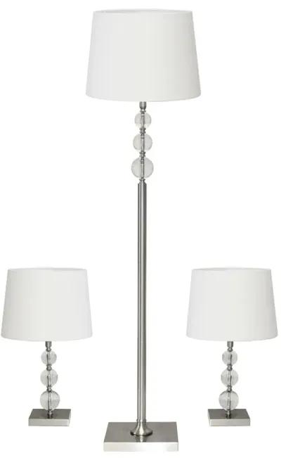 Olivia 3 Piece Floor and Table Lamp Set