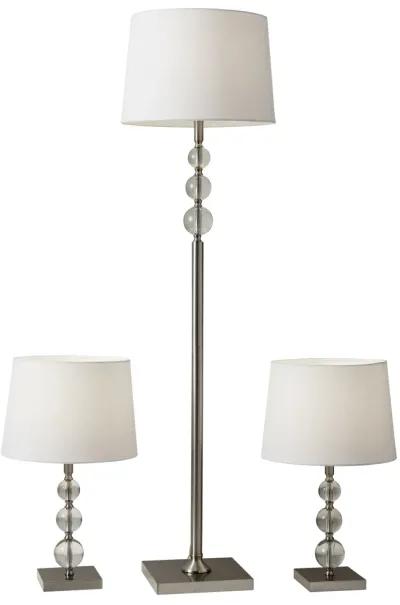 Olivia 3 Piece Floor and Table Lamp Set