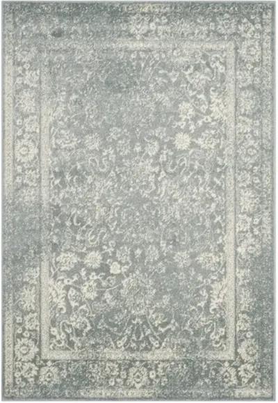 Adirondack Contemporary Slate / Ivory 8' X 8' Square Powerloomed Rug