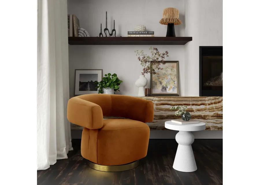 River Cognac Velvet Accent Chair