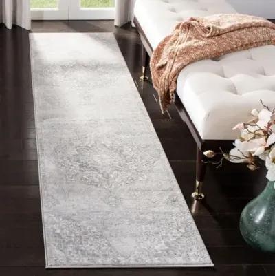 Brentwood 802 Grey / Ivory 2' X 12' Runner Powerloomed Rug