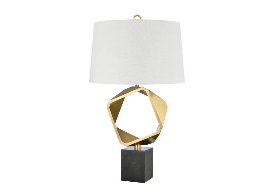 Optical 32" High 1-Light Table Lamp - Brass