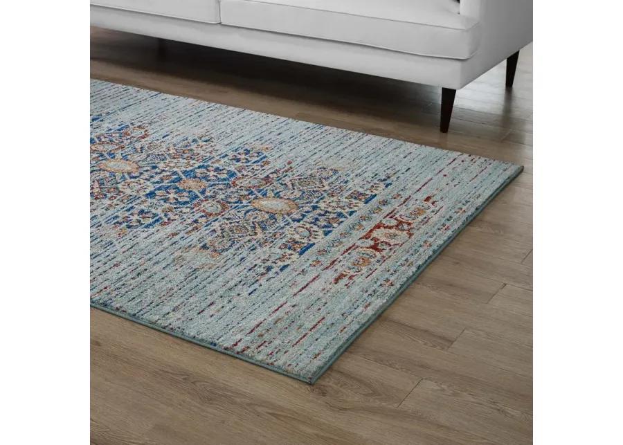 Naria Distressed Persian Medallion 5x8 Area Rug