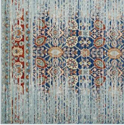 Naria Distressed Persian Medallion 5x8 Area Rug