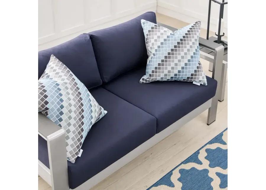 Shore Sunbrella® Fabric Aluminum Outdoor Patio Loveseat