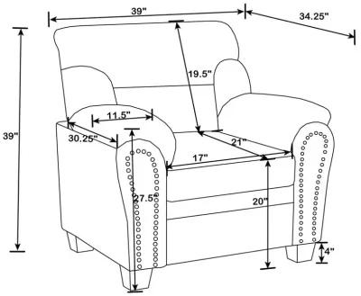 Clementine Upholstered Pillow Top Arm Living Room Set