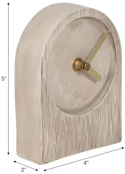 5" Arch Table Clock, Ivory