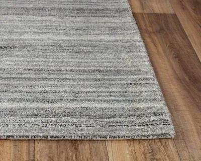 Seasand Gray Muted Stripe Recycled Polyester 5' x 7'6" Rectangle Rug