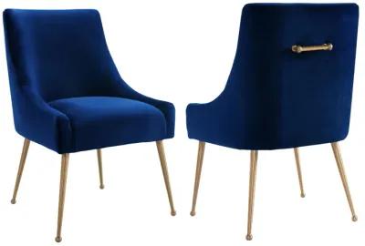 Beatrix Navy Velvet Side Chair