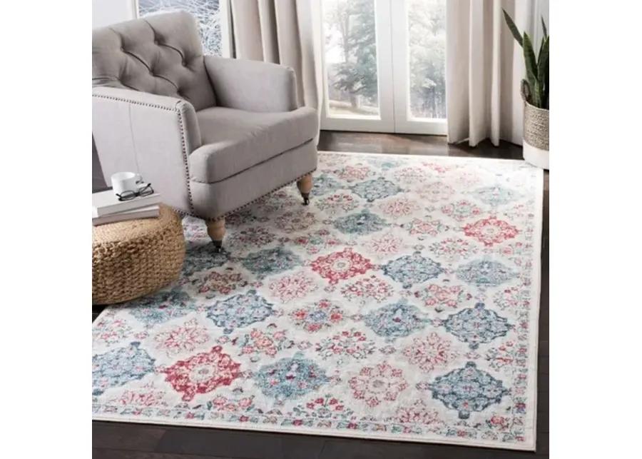 Brentwood 815 Cream / Blue 8' X 10' Large Rectangle Powerloomed Rug