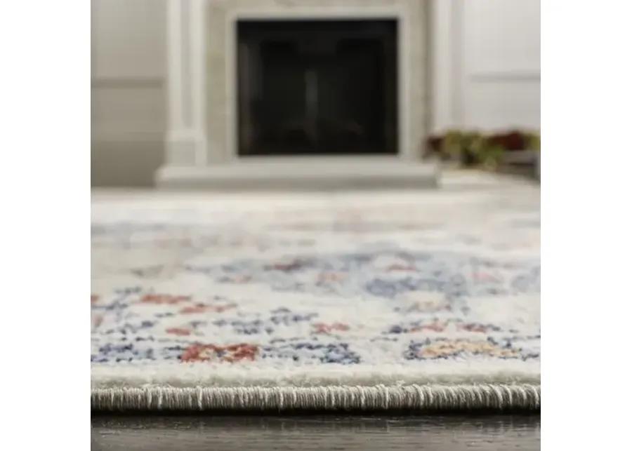 Brentwood 815 Cream / Blue 8' X 10' Large Rectangle Powerloomed Rug