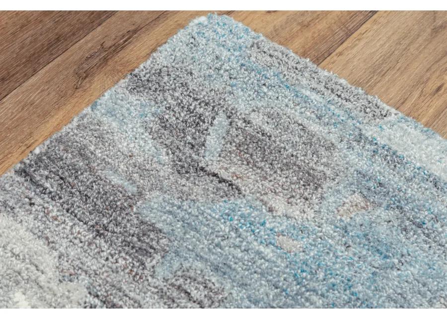 Essence Gray Abstract Wool/Recycled Polyester 8'6" x 11'6" Rectangle Rug