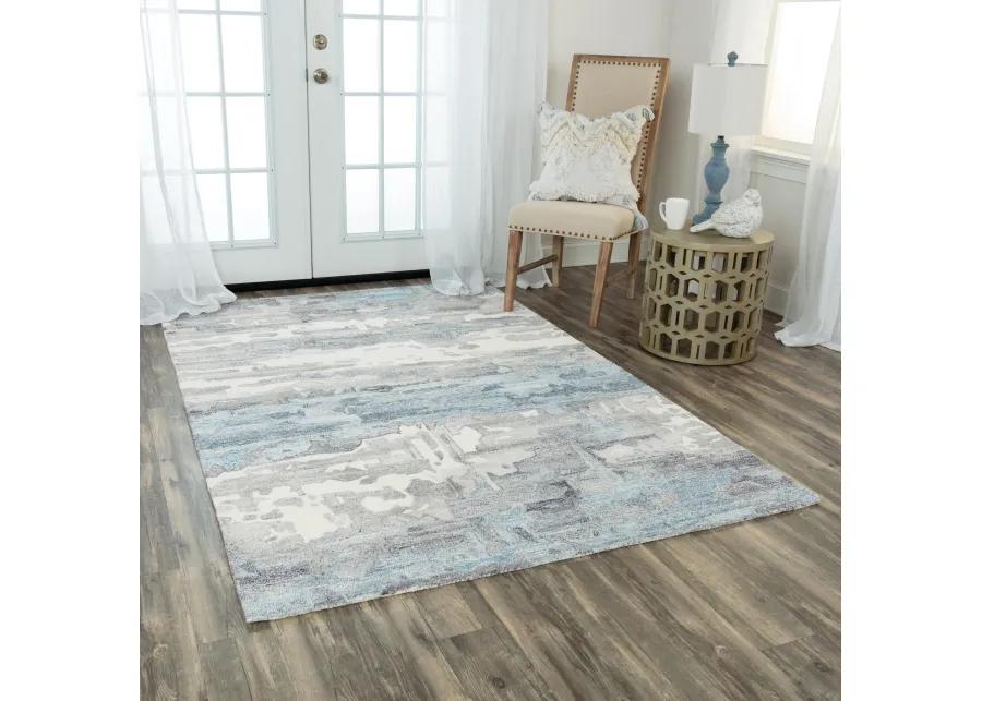 Essence Gray Abstract Wool/Recycled Polyester 8'6" x 11'6" Rectangle Rug