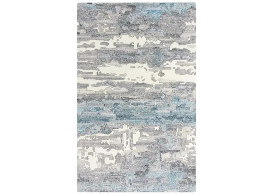 Essence Gray Abstract Wool/Recycled Polyester 8'6" x 11'6" Rectangle Rug