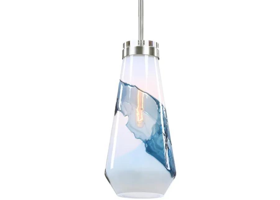 Windswept Blue & White 1 Light Mini Pendant