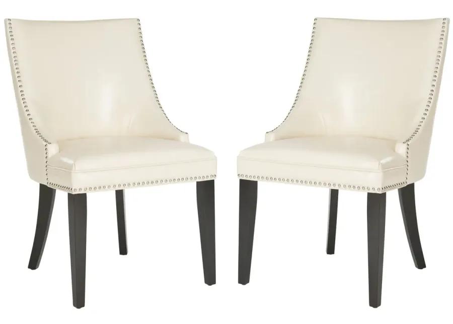 AFTON 20''H  SIDE CHAIR (SET OF 2) - NICKEL NAIL HEADS