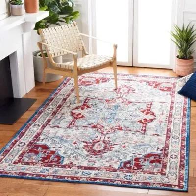 Brentwood 852 Ivory / Red 6' X 9' Medium Rectangle Powerloomed Rug