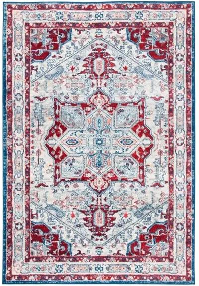 Brentwood 852 Ivory / Red 6' X 9' Medium Rectangle Powerloomed Rug