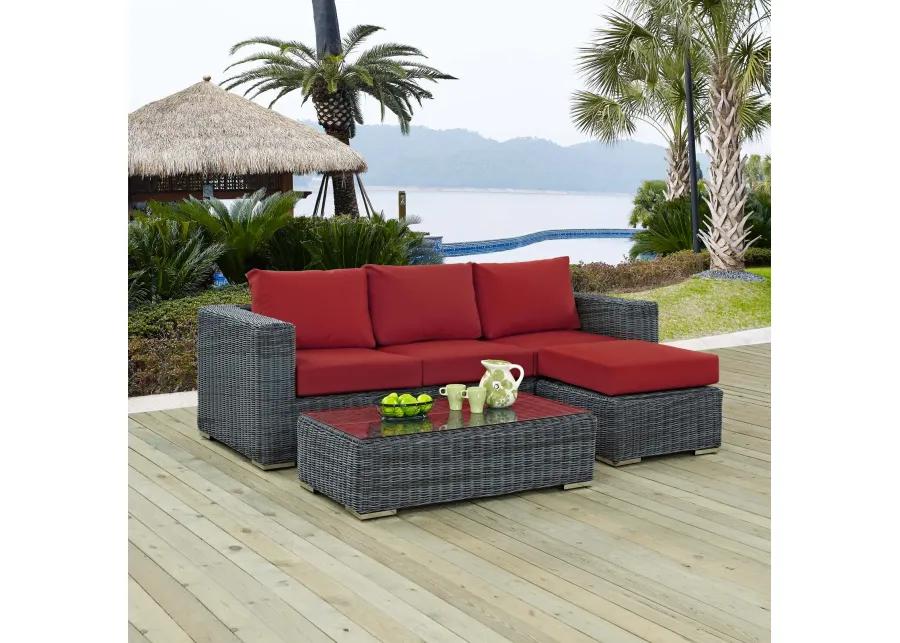 Summon 3 Piece Outdoor Patio Sunbrella® Sectional Set