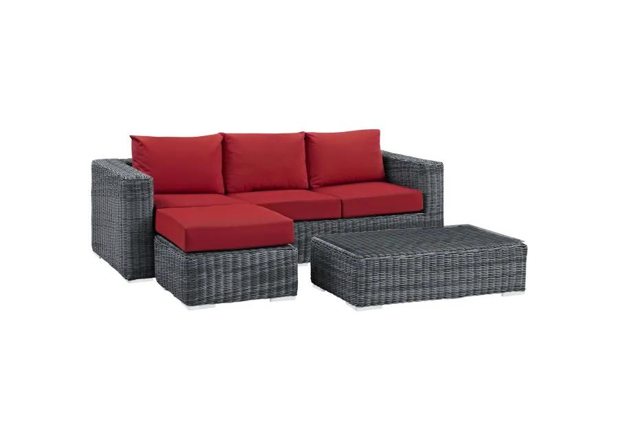 Summon 3 Piece Outdoor Patio Sunbrella® Sectional Set