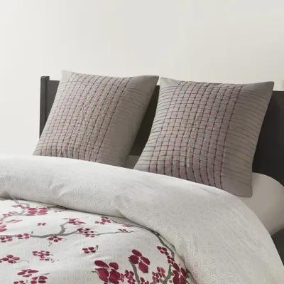 N Natori Cherry Blossom Grey Euro Sham