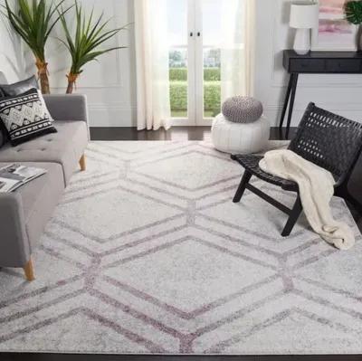 ADIRONDACK Contemporary Ivory / Plum 9' X 12' Powerloomed Rug