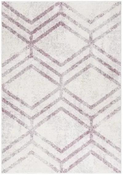 ADIRONDACK Contemporary Ivory / Plum 9' X 12' Powerloomed Rug