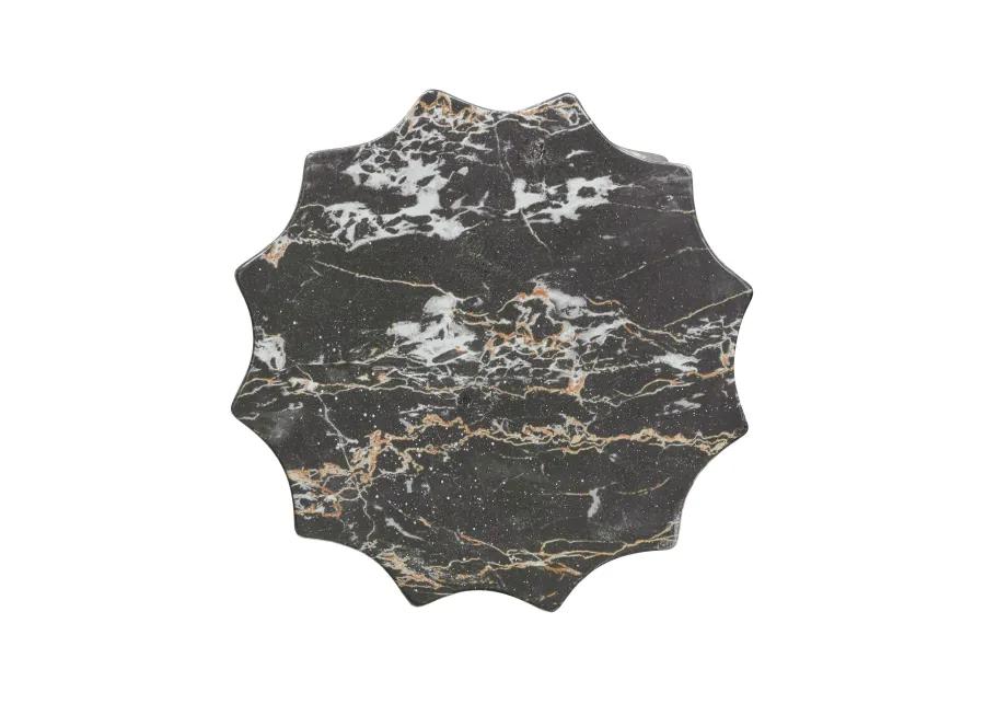 Turin Black Faux Marble Indoor / Outdoor Concrete Stool