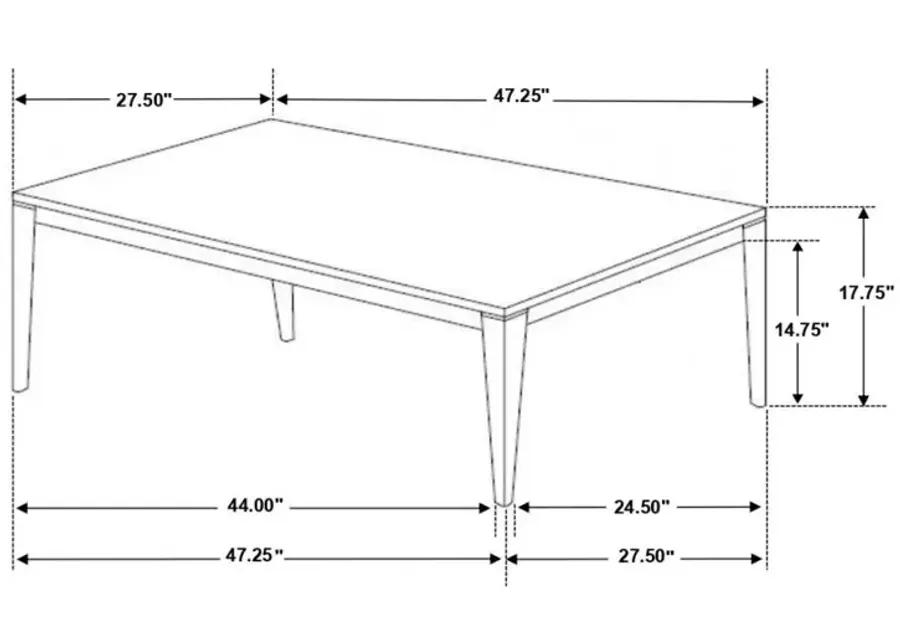 Mozzi Rectangular Coffee Table Faux Grey Marble and Black