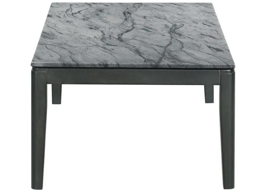 Mozzi Rectangular Coffee Table Faux Grey Marble and Black