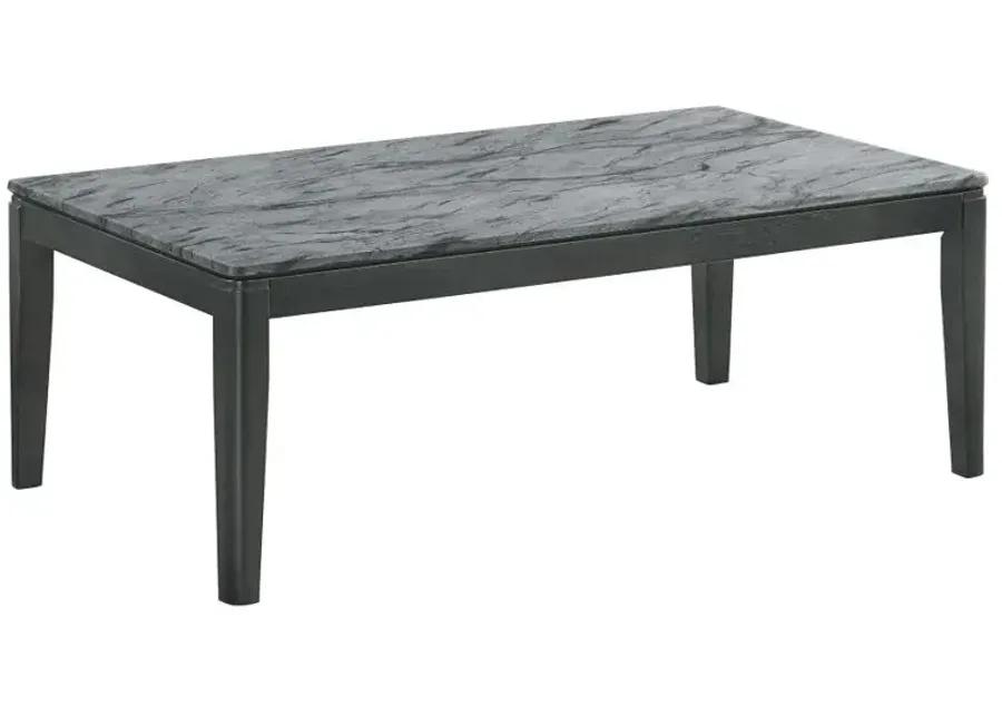 Mozzi Rectangular Coffee Table Faux Grey Marble and Black