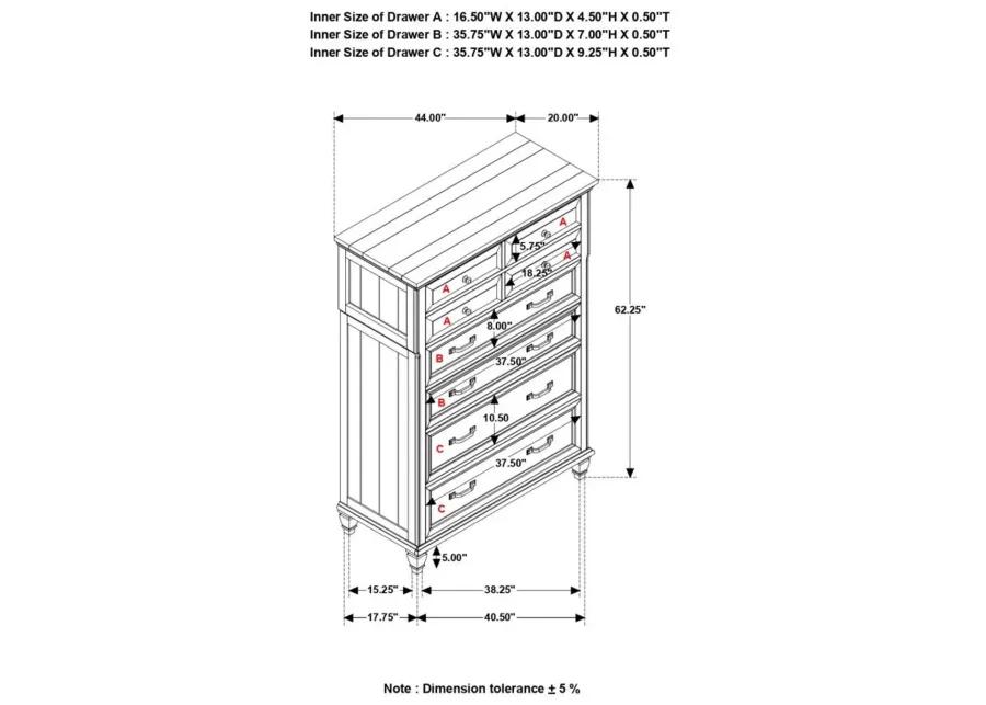 Avenue 8-drawer Rectangular Chest Grey