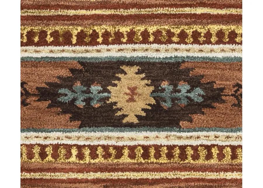 Southwest Rust Southwest/Tribal Wool 10' Round Round  Rug