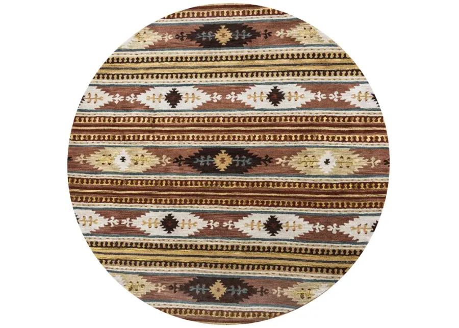 Southwest Rust Southwest/Tribal Wool 10' Round Round  Rug