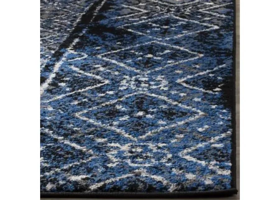 Adirondack Contemporary Blue / Black 6' X 9' Powerloomed Rug