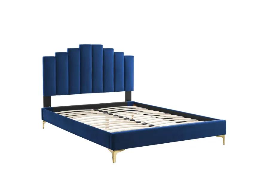 Elise Full Performance Velvet Platform Bed