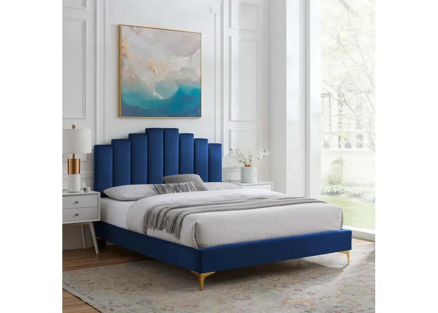 Elise Full Performance Velvet Platform Bed