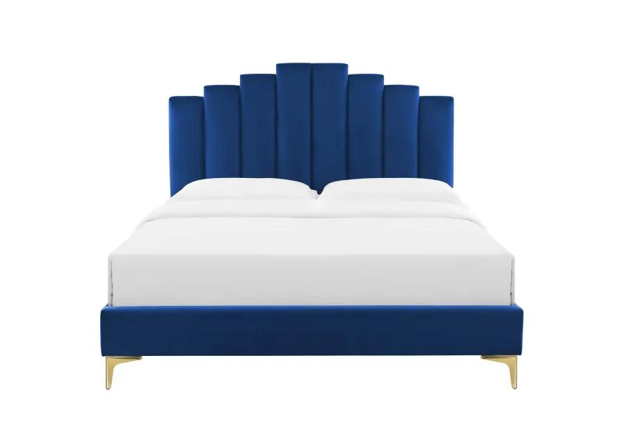 Elise Full Performance Velvet Platform Bed