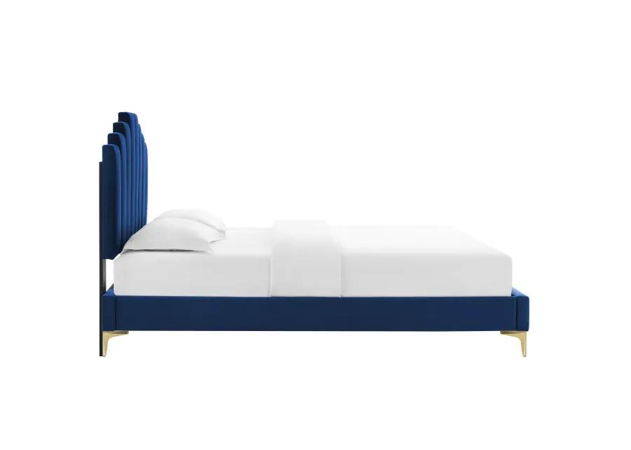 Elise Full Performance Velvet Platform Bed