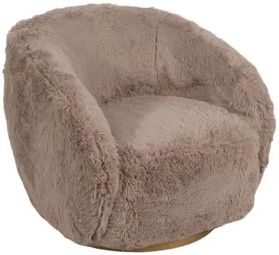 Roundback Swivel Chair, Tan